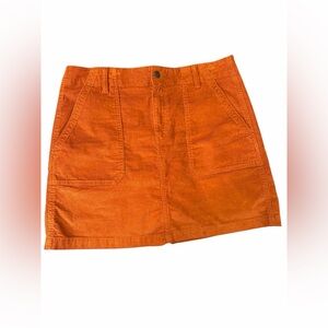 Old Navy Rust Corduroy Skirt Sz 12 with Pockets